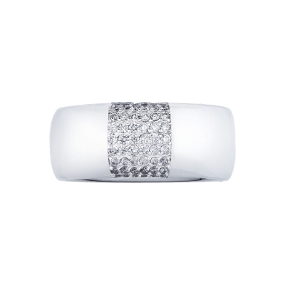 Bague Homme en Or Blanc 18k avec Diamants
