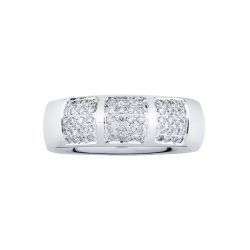 Bague Homme en Or Blanc 750 avec Diamants Naturels 2