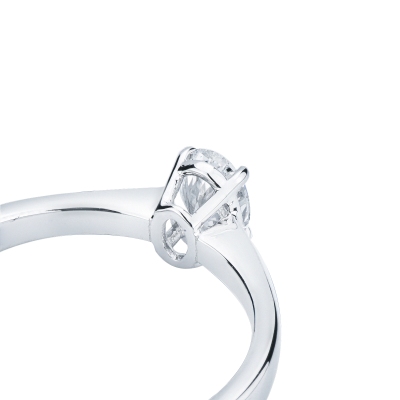 Bague solitaire diamant GIA ct 0.50 en or blanc 18K