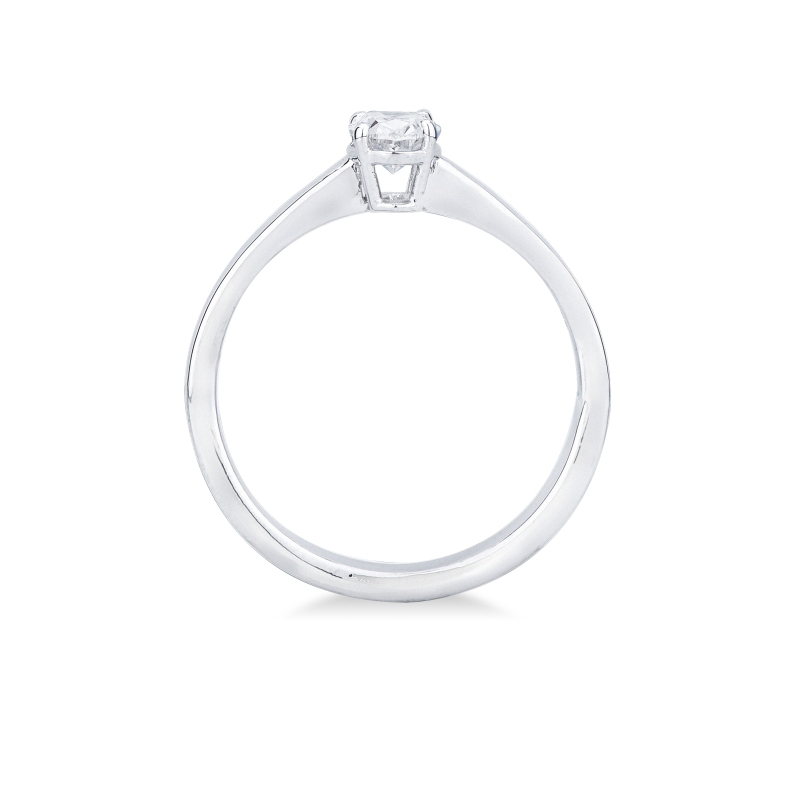 Bague solitaire diamant GIA ct 0.50 en or blanc 18K