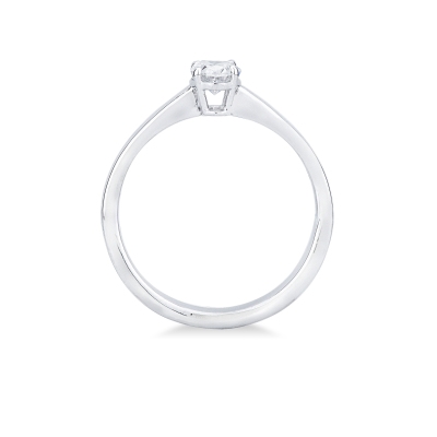 Bague solitaire diamant GIA ct 0.50 en or blanc 18K