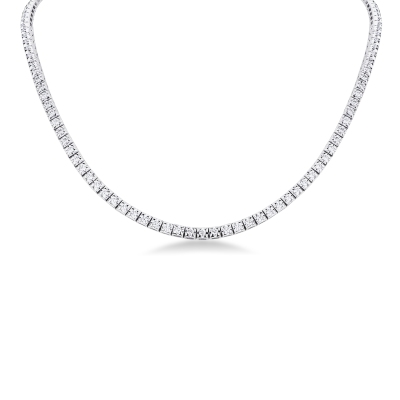 Collier tennis or blanc 18K avec diamants