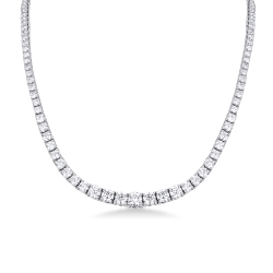 Collier tennis or blanc 18K diamants brillants