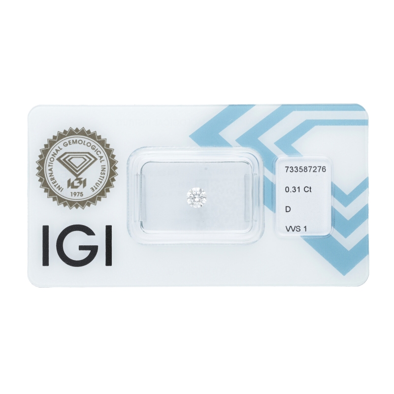 Diamant Certifié IGI 0.31 CT D VVS1 