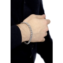 Bracelet Cuban Link en or blanc 18k avec diamants 2