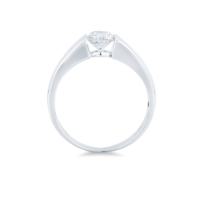 Bague solitaire or blanc 18k avec diamant 0,70 ct taille brillante