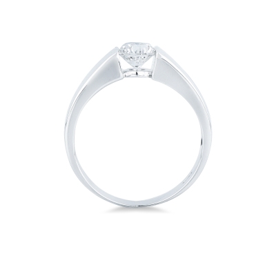 Bague solitaire or blanc 18k avec diamant 0,70 ct taille brillante