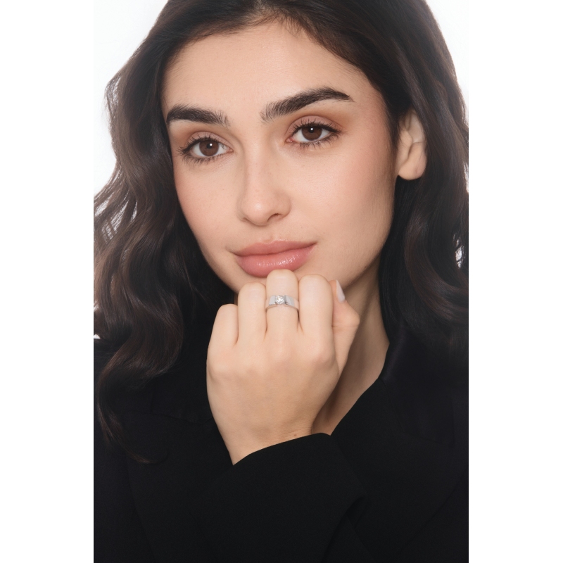 Bague solitaire or blanc 18k avec diamant 0,70 ct taille brillante