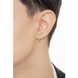 Créole mono en or blanc 18k et diamants 2