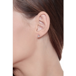 Mono boucle d'oreille en or blanc 18 carats avec un diamant 2