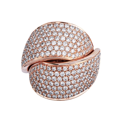 Bague Croisée Eclat Or Rose 18K Diamants