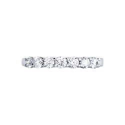 Demi-Alliance 7 Diamants Or Blanc 18K CT 0,55 2