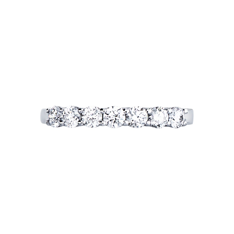 Demi-Alliance 7 Diamants Or Blanc 18K CT 0,55