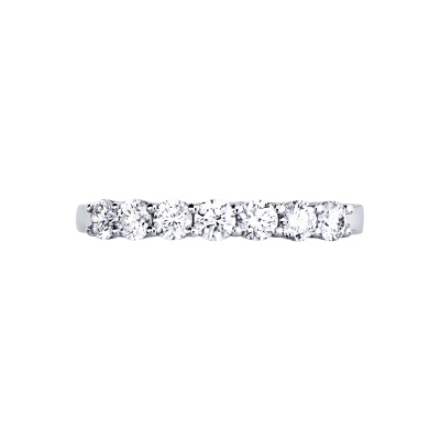 Demi-Alliance 7 Diamants Or Blanc 18K CT 0,55