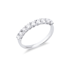 Bague 9 Diamants 0.75ct Or Blanc 18K