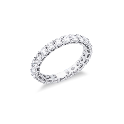 Bague eternity en or blanc 18k avec diamants