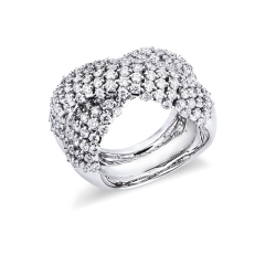 Bague bande Or 18k pavé diamants