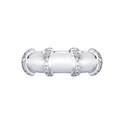 Bague en or blanc 18k avec rangées de diamants 2