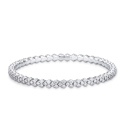 Bracelet élastique design en or blanc 18k avec diamants