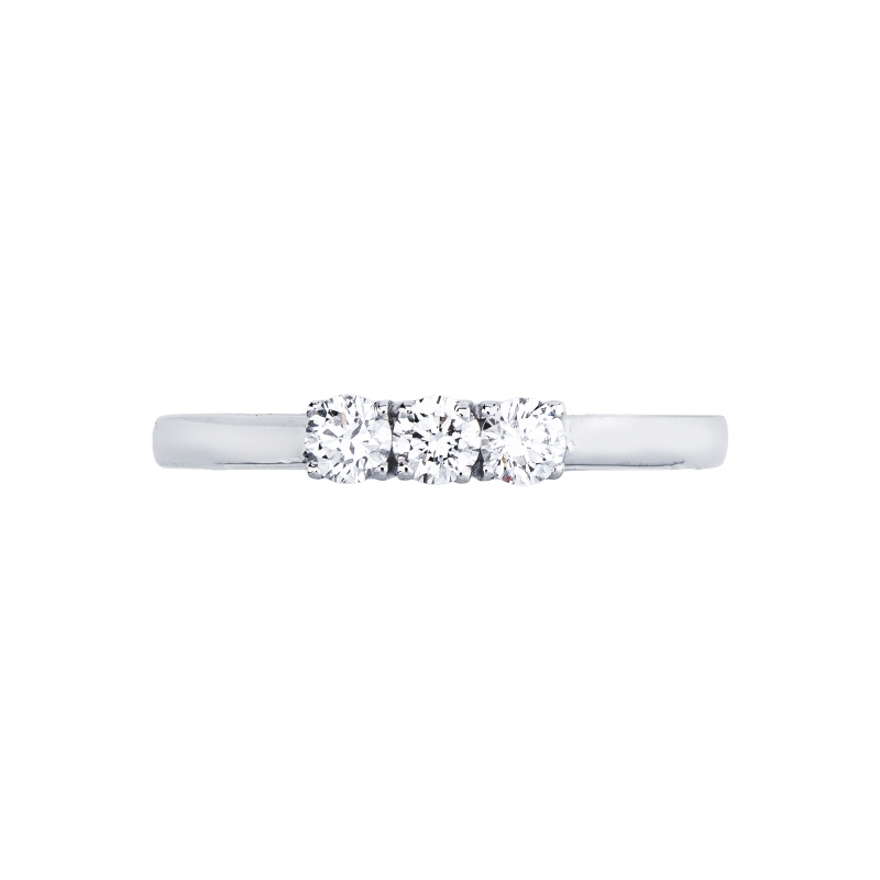 Bague trilogy femme en or blanc avec diamants 0.30 ct