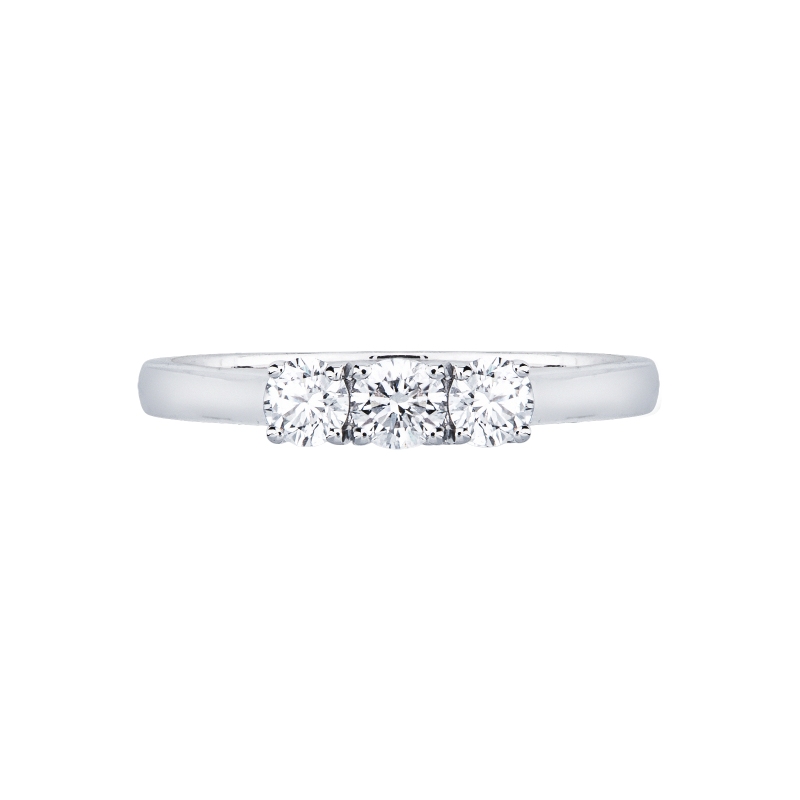 Bague de fiançailles trilogie 0.45 ct or blanc 18k