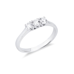 Bague de fiançailles trilogie 0.45 ct or blanc 18k