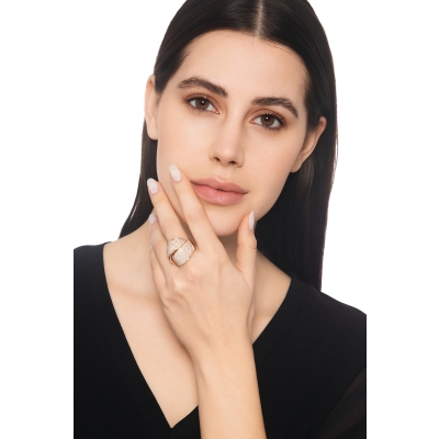 Bague Croisée Eclat Or Rose 18K Diamants