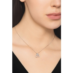 Collier en or blanc 18k avec pendentif en forme de cœur et aigue-marines et diamants 2