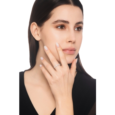 Bague 9 Diamants 0.75ct Or Blanc 18K