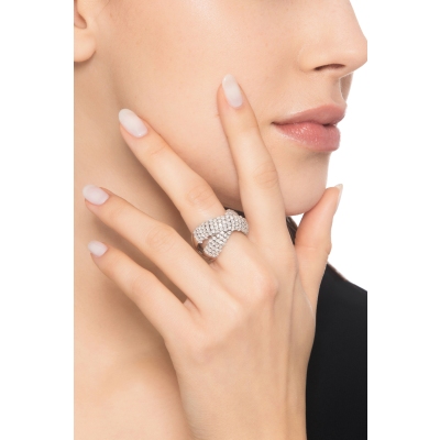 Bague bande Or 18k pavé diamants