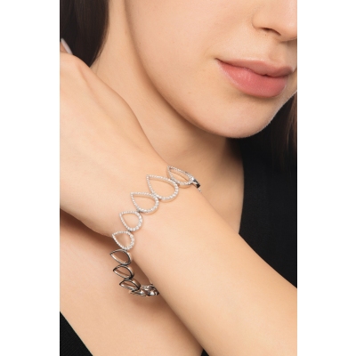  Bracelet fantaisie goutte en or blanc