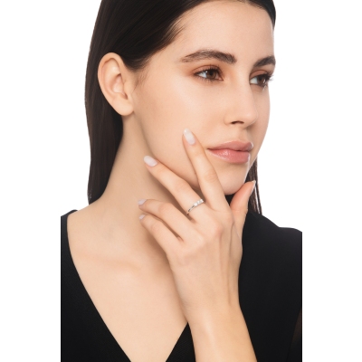 Bague de fiançailles trilogie 0.45 ct or blanc 18k