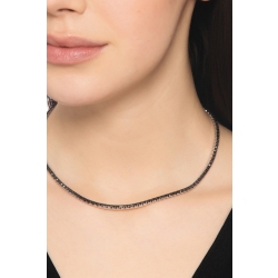 Collier élégant or 18k style tennis avec diamants noirs 2