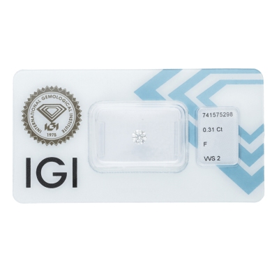 Diamant Certifié IGI  0.31 CT F VVS2 