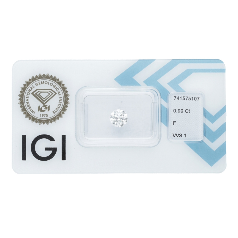 Diamant Certifié IGI  0.90 CT F VVS1