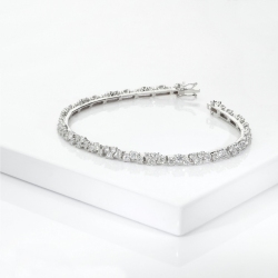 Bracelet de luxe or blanc 18k avec diamants