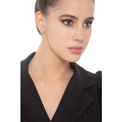 Boucles d’oreilles point de lumière Or Blanc 18k avec diamant 1,40 ct