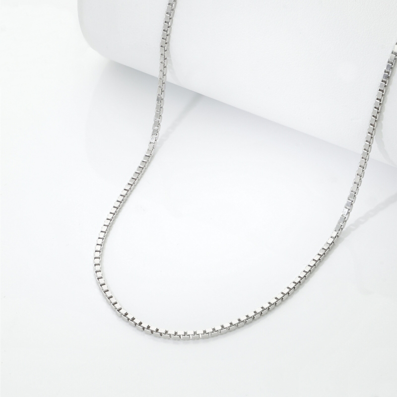 Collier Or Blanc 18k maille vénitienne 50 cm