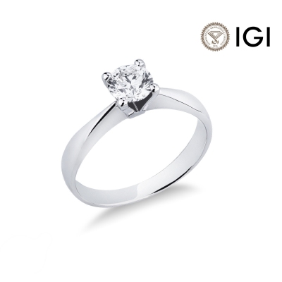 Bague solitaire diamant en or blanc 18 carats