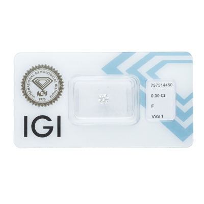 Diamant Certifié IGI 0.30 CT F VVS1 