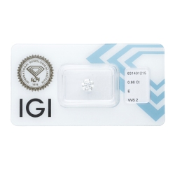 Diamant Certifié IGI 0.90 CT E VVS2