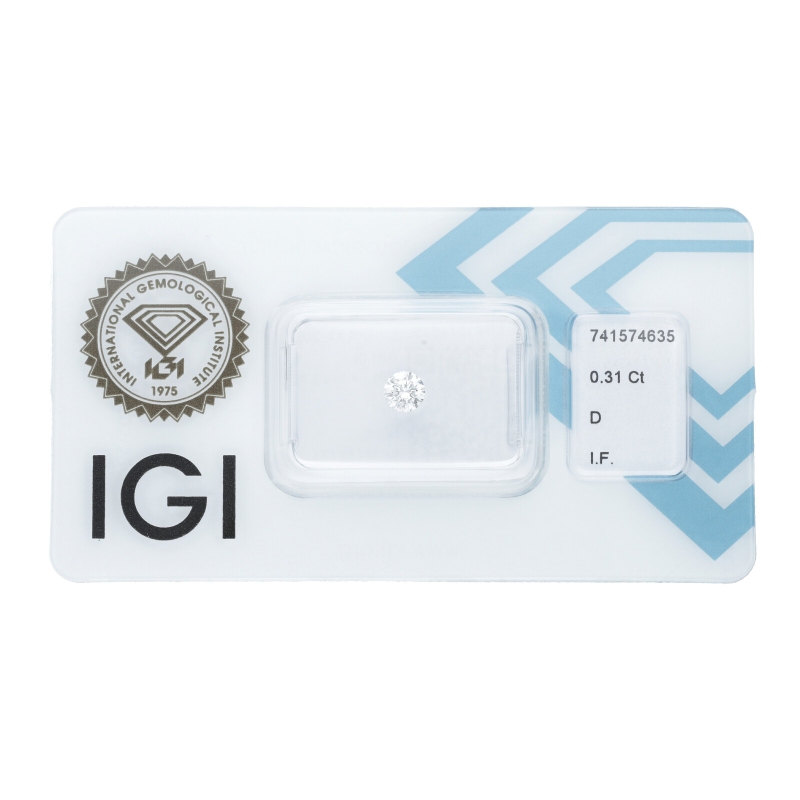 Diamant Certifié IGI  0.31 CT D IF
