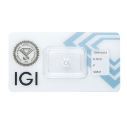Diamant Certifié IGI  0.70CT F VVS2 