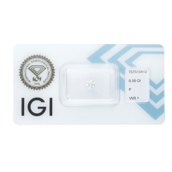 Diamant Certifié IGI  0.30CT F VVS1