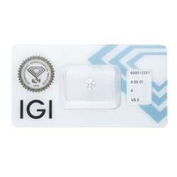 Diamant Certifié IGI  0.50CT F VS2 