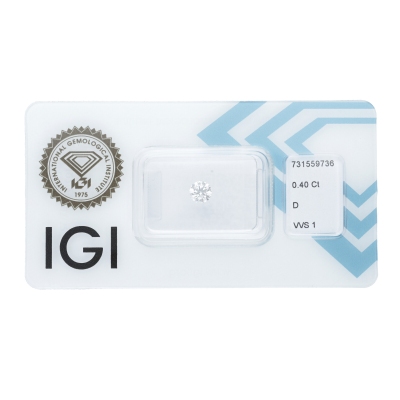 Diamant Certifié IGI  0.40 CT D VVS1