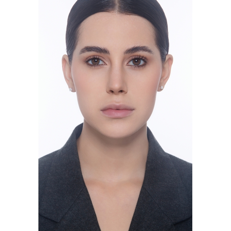 Boucles d'oreilles Or Blanc 18k avec diamant certifié GIA 1.00 ct 