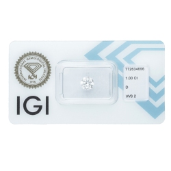 Diamant Certifié IGI  1.00 CT D VVS2