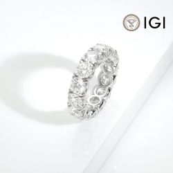 Bague Or Blanc 18k avec diamants naturels certifiés IGI 0.50 CT