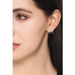 Boucles d'oreilles courbe or blanc 750 et diamants 2
